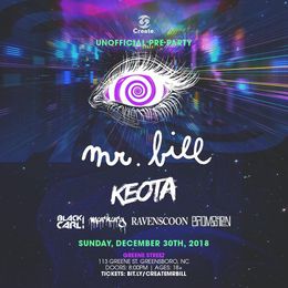 Greensboro, NC — Create Presents: The Pre-Party ft. Mr. Bill & Keota w/ Black Carl!, Ravenscoon, DJ Murkury, Bromosapien — flyer