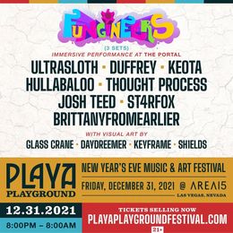 Las Vegas, NV @ AREA15 — Playa Playground New Year's Eve Music & Art Festival w/ Ultrasloth, Duffrey, Keota, Hullabaloo, Thought Process, Josh Teed & more — flyer