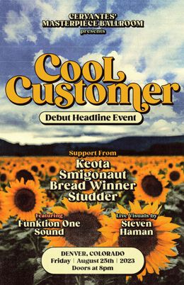 Denver, CO — Cervantes Ballroom — Cool Customer w/ Keota, Smigonaut, Bread Winner, Studder — flyer