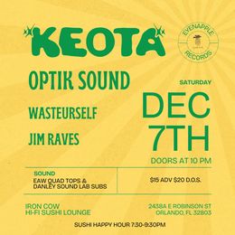 Orlando, FL @ Iron Cow Hi-Fi Sushi Lounge w/ Optik Sound, Wasteurself, Jim Raves — flyer