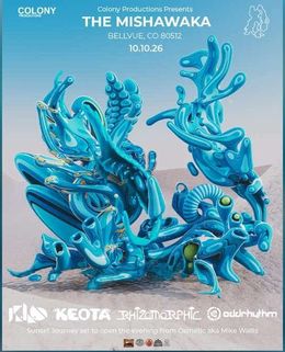 Bellvue, CO @ Mishawaka Amphitheatre — Colony Productions Presents K.L.O w/ Keota, Rhizomorphic, Odd Rhythm, and Osmetic — flyer